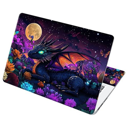 Universal Laptop Skin Sticker with 2 Wrist Pad Decals, 3-Piece Removable Vinyl Laptop Cover, Color Cute Dragon Waterproof Anti-Scratch, Easy-Trim Fit for 13.3" 14" 15.6" Laptops - color: Color Cute Dragon
