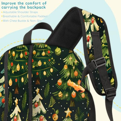 Merry Christmas Laptop Backpack for Women Men, 18.3 Inch Travel Work Backpacks, Christmas Tree Waterproof Computer Casual Daypack Nurse Teacher Bags - color: Multicolor 3