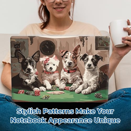 Reusable Universal Laptop Skin Sticker, Cut to Fit for 11.6–15.6 Inch Laptops, Waterproof Protective Film, No-Residue - Dogs Party - color: Dogs Party