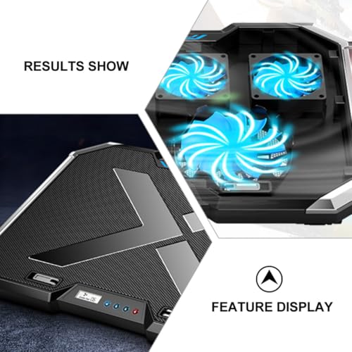 Veemoon Adjustable Laptop Cooling Pad with RGB LED Fan 7-Angle Height Adjustable Alloy Stand USB Powered Laptop Fan Cooler and Notebooks