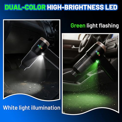 GcdPai Handheld Car Vacuum Cordless 20000PA Powerful Small Portable Rechargeable Vacuum Cleaner with LED Light Mini Vacuum for Car, Home, Office, Keyboard, Pet (Black Gold)