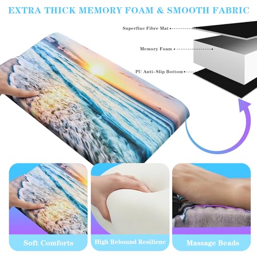 Computer Keyboard Stand with Wrist Rest, Ergonomic Tilted Keyboard Holder - Keyboard Riser with Wrist Pad - Keyboard Tray Support for Office Home - Beach - color: Keyboard Stand-beach