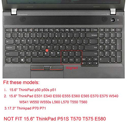 YYubao Clear TPU Keyboard Cover Skin Compatible with 17.3" Lenovo Thinkpad P70 P71 & 15.6" ThinkPad p50 p50s p51 E531 E540 E550 E555 E560 E565 E570 E575 W540 W541 W550 W550s L560 L570 T550 T560 - color: Compatible with ThinkPad E570