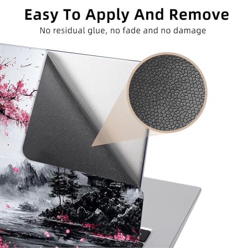 Aesthetic Laptop Skin Cover,12-15.6 Inch Universal Vinyl Sticker Decal,Waterproof Scratch-Resistant Notebook Wrap,Removable Residue-Free Protector,Cherry Blossom Moonlight - color: Cherry Blossom Moonlight