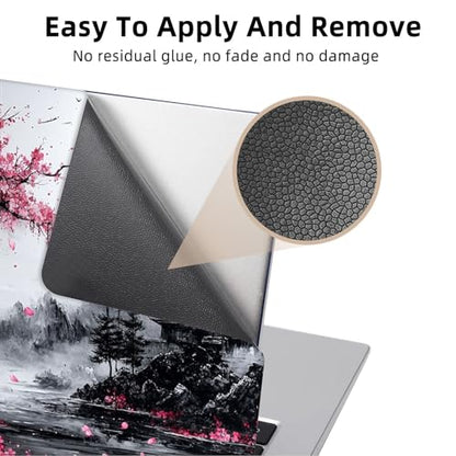 Aesthetic Laptop Skin Cover,12-15.6 Inch Universal Vinyl Sticker Decal,Waterproof Scratch-Resistant Notebook Wrap,Removable Residue-Free Protector,Cherry Blossom Moonlight - color: Cherry Blossom Moonlight