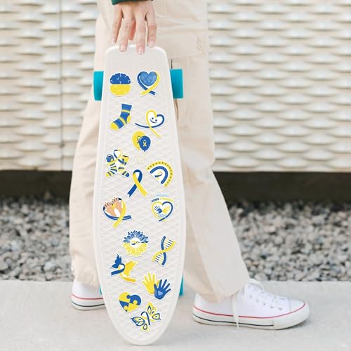 Down Syndrome Stickers Rolls - 1000 Pcs Down Syndrome Awareness Month Waterproof Vinyl Reusable Laptop Stickers Coloring Book Scrapbook Water Bottle Page Activity Pad Party Favors Skateboard - style: Down Syndrome Awareness Month