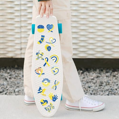 Down Syndrome Stickers Rolls - 1000 Pcs Down Syndrome Awareness Month Waterproof Vinyl Reusable Laptop Stickers Coloring Book Scrapbook Water Bottle Page Activity Pad Party Favors Skateboard - style: Down Syndrome Awareness Month