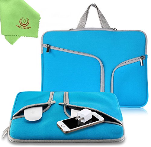 UESWILL Neoprene Soft Sleeve Bag Briefcase Compatible with 13 inch MacBook Pro/MacBook Air / 13 inch Ultrabook Chromebook Notebook Netbook Computer Tablet & 12.9 iPad Pro,(Blue) - color: Blue, size: 12.5-12.9-13-13.3 inches