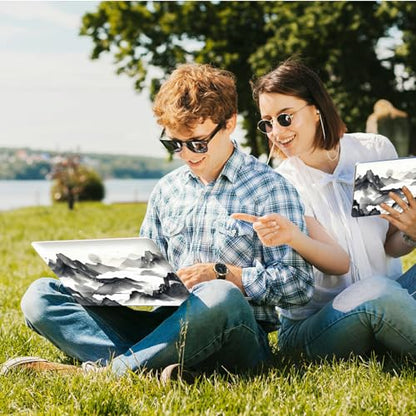 Universal Laptop Skin Sticker with 2 Wrist Pad Skins, Waterproof Scratch Resistant Vinyl Laptop Cover Decal, Cut to Fit for 11–15.6 Inch MacBook HP Dell Lenovo, Landscape Painting - color: Landscape Painting