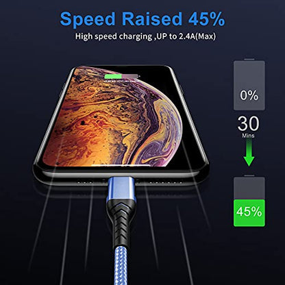 USB-C Charger, 16ft Fast Charging USB-C Cable, Compatible with iPhone 15 Pro/Plus/Max/Android - Blue - color: Blue, size: 16ft 1
