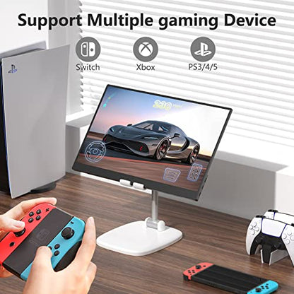 ForHelp 17.3" Portable Monitor 1080P FHD 144Hz Narrow Edge Laptop Monitor USB C HDMI Gaming Computer IPS HDR Screen, Travel Monitor for PC Mac Phone Xbox PS5 Switch Laptop w/Smart Cover & Speakers - style: 17.3"1080p