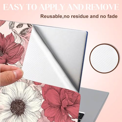 SUPERDANT Laptop Skin Sticker Flower Laptop Decals Personalized Universal Notebook Computer Wrap Vinyl Skin Stickers Cover Art Decal Removable 12-15.6 Inch Waterproof Scratch-Resistant Gifts Pink - color: Pink