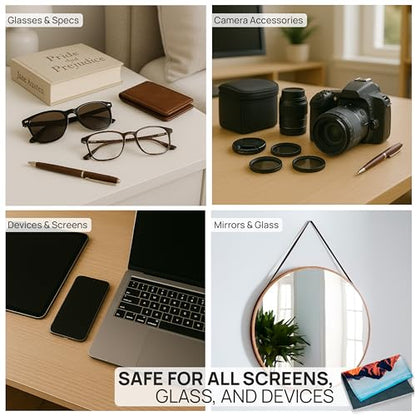 Microfiber Wholesale Quick Cloth Glasses Cleaning Cloths 8x8 Desert 1-Pack | with Case | Double-Sided Lens Cleaner for Eyeglasses, Camera, Screens & Glass | Reusable Microfiber Glass Polishing Cloths - color: Desert, size: 8"x8"