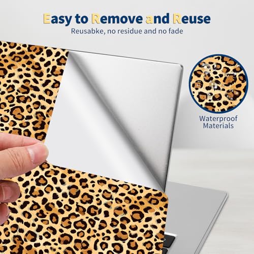 Universal Laptop Skin for 13-16 Inch Laptops,Vinyl Protective Sticker Decal,Easy DIY Trim-to-Fit for HP/Dell/MacBook,Bubble-Free & Removable,Leopard Print - color: Leopard print
