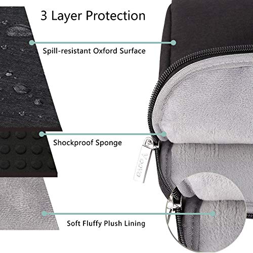 Voova 15.6-15 Inch Laptop Sleeve with Handle, MacBook Sleeve, Black | Splash-proof 15.6-inch laptop sleeve with handle and removable strap; fits notebooks and MacBook Pro for daily commute - color: Black, size: 14-15.6In & 2019 New Macbook Pro 16 Inch