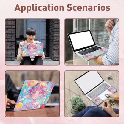 PLIGREAT Kawaii Girl Laptop Skin Sticker Decals Fits 12" 13" 13.3" 14" 15 inch Laptop Cute Universal Removable Vinyl Notebook Cartoon Art Protector Netbook PC Cover Decal - color: Kawaii Girl