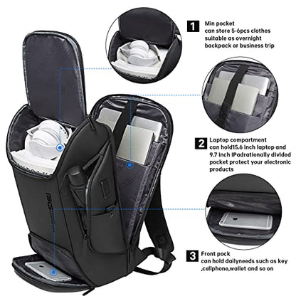 BANGE Business Laptop Smart backpack Can Hold 15.6 Inch Laptop Commute Backpack Carry on bag for men and women (Black) - color: Black