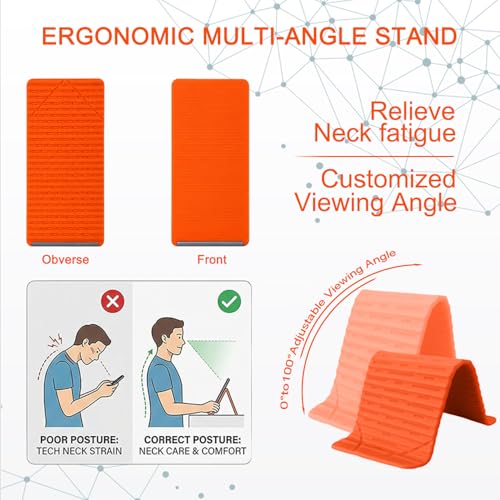2Pack Flexible Silicone and Aluminum Phone Stand – Bendable, Rollable, Foldable, Wrap-Around Mount Holder for Laptop, Desk, Bed, and Travel