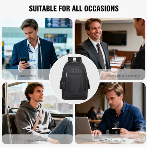 FANDARE 35L Rolling Laptop Backpack 2-in-1 Trolley Convertible Luggage Backpack with Wheels Travel Daypacks Multi-Functional Carry-On for Business Travel Trip Men Outdoor Urban Backpacks Black - color: Black