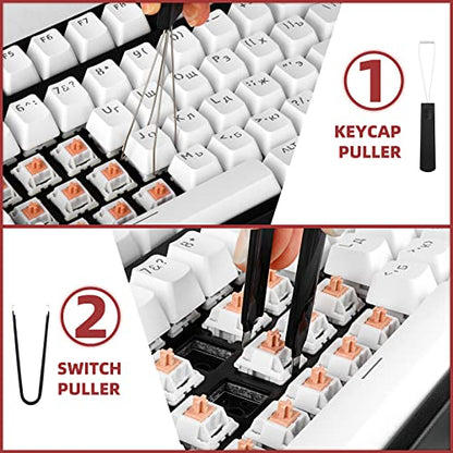 RUNJRX Keyboard Lube Kit with Tweezers,Keycap Puller,Switch Puller,4-Claw Grabber,Lube Pen for Custom Keyboard, Keyboard Lube Tools - style: Lube Kit-B