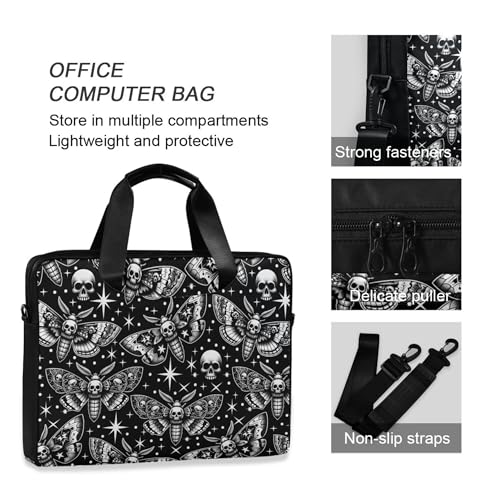 MNSRUU Laptop Bag for 15.6 inch Black Gothic Bats - color: Skull I8854