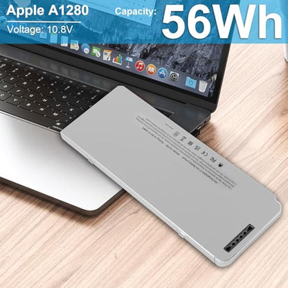 Fancy Buying 56Wh A1280 Laptop Battery for Apple A1280 A1278 (2008 Version) MacBook 13-Inch Series, Compabiel for MB771G/A MB467LL/A MB466LL/A - size: 8.23*3.07*0.79inch A1280