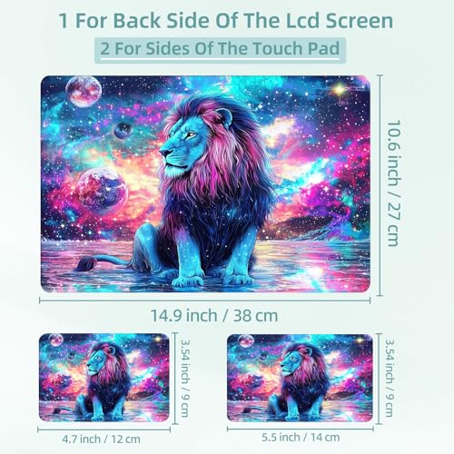 Universal Laptop Skin Decal, 3-Piece Vinyl Protector for 12 13 14 15.6" Notebook, Waterproof Anti-Scratch, Easy Trim & Bubble-Free Finish, Beautiful Lion Sitting on the Water - color: Beautiful Lion Sitting on the Water