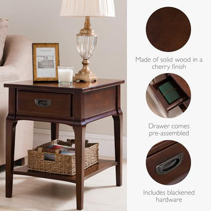 Leick Home Stratus End Table, 20", Heartwood Cherry - color: Heartwood Cherry