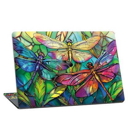 Universal Laptop Skin Sticker with 2 Wrist Pad Skins, Waterproof Scratch Resistant Vinyl Laptop Cover Decal, Cut to Fit for 11–15.6 Inch MacBook HP Dell Lenovo, Color Dragonfly - color: Color Dragonfly
