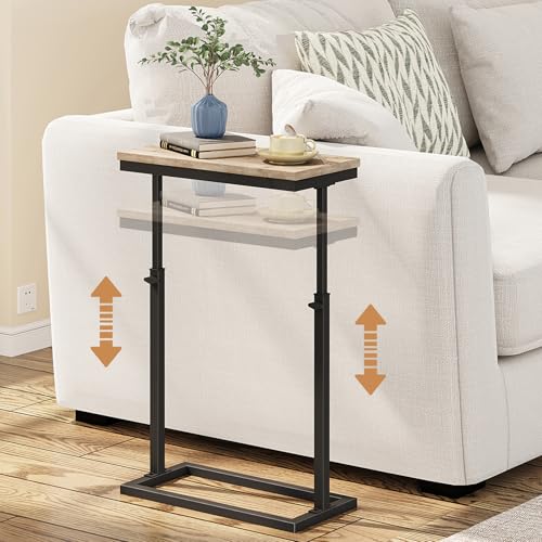 TUTOTAK End Table, Side Table, Tall Couch Table, Sofa Table | for living Room, Bedroom, Greige TB01BG083 - color: Greige, size: 1 Pack, style: Ordinary