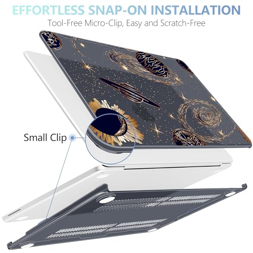 MEEgoodo Printed Case for New MacBook Neo 13 inch 2026 Release(Fit Model A3404), Laptop Hard Shell Cases with Keyboard Skin & Screen Protector & Webcam Covers, Planets & Galaxies - color: Planets & Galaxies