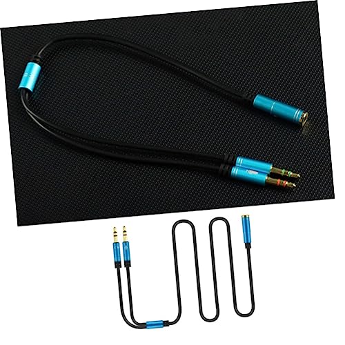 Veemoon 1pc Headset Splitter Adapter Cable Female to Male Audio Connector Microphone and Headphone Splitter for Laptop and Mobile Devices and Versatile Audio Adapter