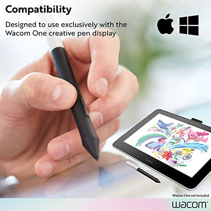 Wacom One Pen, for Wacom One 12, 13 & 14 CP91300B2Z | Cordless and Battery Free so it never needs a charge, programmable pen button puts shortcuts at your fingertips
