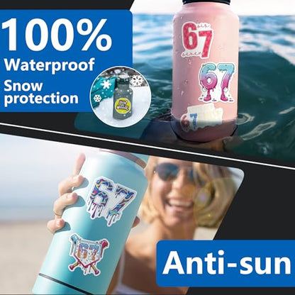 DETICKERS Six Seven Stickers 50 PCS Waterproof Vinyl Funny 6 7 Stickers Gifts for Adults Teens - style: Funny 67