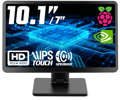 KOGODA 10.1-inch Small Monitor with Touchscreen for Raspberry Pi, Portable Mini Computer Monitor, 5-Points Capacitive Touch 1024 x 600 IPS LCD HDMI Display for Mac mini PC Gaming Console - size: 10.1-inch