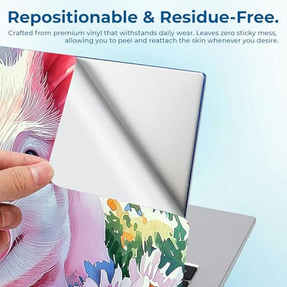 Reusable Universal Laptop Skin Sticker, Cut to Fit for 11.6–15.6 Inch Laptops, Waterproof Protective Film, No-Residue - Daisy Meadow Pig - color: Daisy Meadow Pig