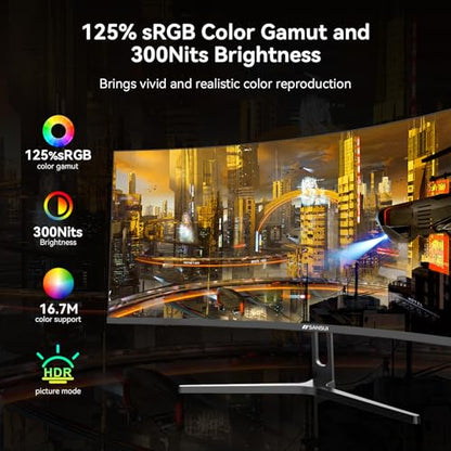 SANSUI 32 Inch Curved 240Hz Gaming Monitor High Refresh Rate, FHD 1080P | Gaming PC Monitor HDMI DP1.4, 1500R Curvature, 1Ms MPRT, HDR,Metal Stand,VESA Compatible(DP Cable Incl.) - size: 32 inch