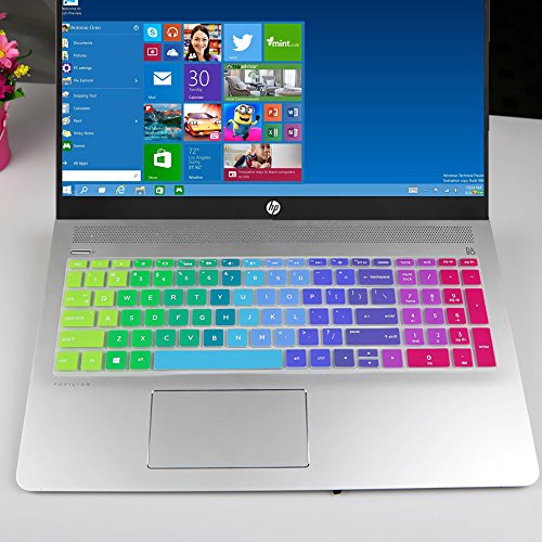 Keyboard Cover for HP 15.6 Laptop 15-dy 15-dw 15-ef 15-db/da 15-bs/bw 15-ef 15-dy5033dx 15-dy5399nr 15-dy5113dx dy5073dx 15-ef2033dx, HP Envy 17.3" 17-by 17-bs/ca 17t-by400/by500 17-by4623dx, Rainbow - color: Rainbow