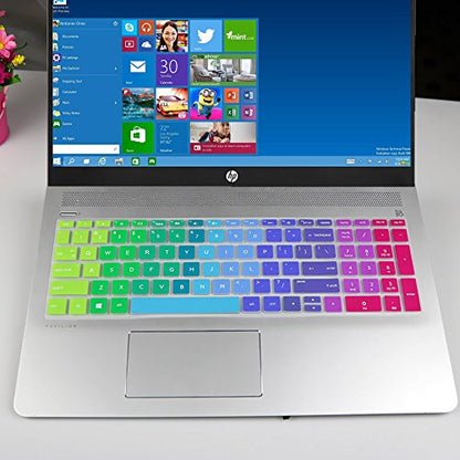 Keyboard Cover for HP 15.6 Laptop 15-dy 15-dw 15-ef 15-db/da 15-bs/bw 15-ef 15-dy5033dx 15-dy5399nr 15-dy5113dx dy5073dx 15-ef2033dx, HP Envy 17.3" 17-by 17-bs/ca 17t-by400/by500 17-by4623dx, Rainbow - color: Rainbow