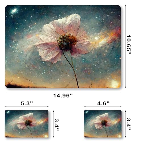 Laptop Decal Sticker Skin Cover, 12" 13.1" 13.3" 14" 15" 15.4" 15.6" Laptop Netbook Vinyl Art Skin Sticker Cover Notebook PC Protector (2 Wrist Pad Included), Removable Reusable, Floral Stars - color: Floral Stars