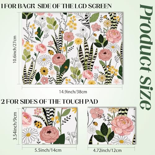 SUPERDANT Wildflower Laptop Skin Sticker Decal Leaves Universal Laptops Notebook Skin Sticker 12 13 13.3 14 15 15.4 15.6 Inches Vinyl Laptop Cover Stickers Removable Waterproof Notebook Protector - style: Wildflower Leaves
