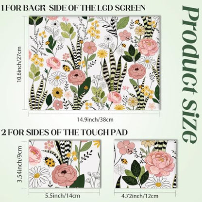 SUPERDANT Wildflower Laptop Skin Sticker Decal Leaves Universal Laptops Notebook Skin Sticker 12 13 13.3 14 15 15.4 15.6 Inches Vinyl Laptop Cover Stickers Removable Waterproof Notebook Protector - style: Wildflower Leaves