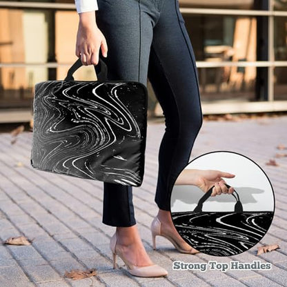 Laptop Sleeve Case 15 inch Plus Cute Mousepad, Black White Dirty Retro Slim Carrying Case Durable Handbag Protective Travel Laptop Bag for 13-15 inch Tablet,Laptop, Ultrabook Notebook - color: Black White Dirty Retro, size: 15 Inch