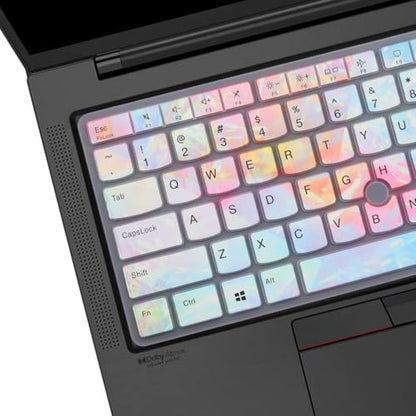 Keyboard Cover for Lenovo Thinkpad E14 Gen 5, Thinkpad T14 T14s Gen 4/3,L14 P14s Gen 3, ThinkPad X1 Yoga Gen 8/7, Thinkpad x1 Carbon Gen 11/10 14"(Not Fit T14 L14 P14s Gen 2 1)-Iridescent - color: Iridescent