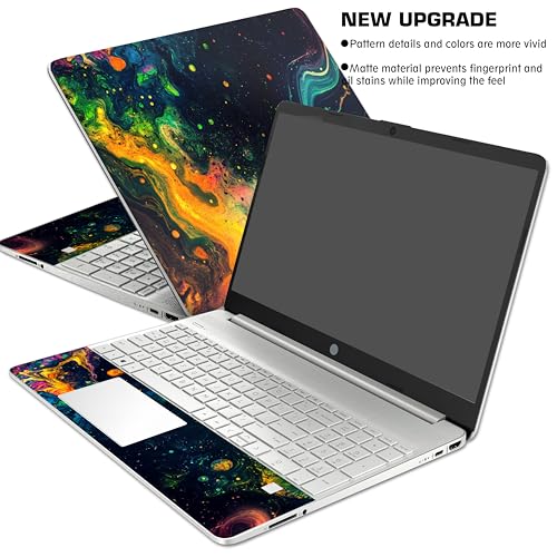 Laptop Skin Decal HP 15.6" - Hippie, Laptop Cover Sticker, No Cutting Required, No Bubble, Waterproof, Scratch Resistant - Including Wide Screen and Wrist Pad - size: 15.6 inch