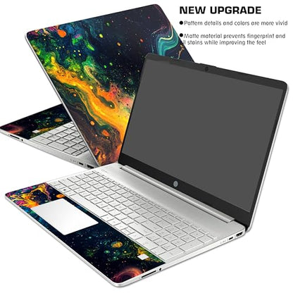 Laptop Skin Decal HP 15.6" - Hippie, Laptop Cover Sticker, No Cutting Required, No Bubble, Waterproof, Scratch Resistant - Including Wide Screen and Wrist Pad - size: 15.6 inch