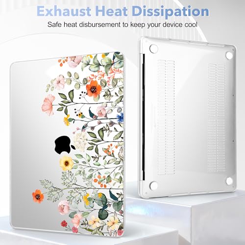 May Chen Case for MacBook Pro 13 inch M2 2023,2022,2021,2020 A2338 M1 A2251 A2289, Plastic Hard Shell Cover for MacBook Pro 13" with Touch Bar Fits Touch ID, Spring Flowers - color: Spring flowers