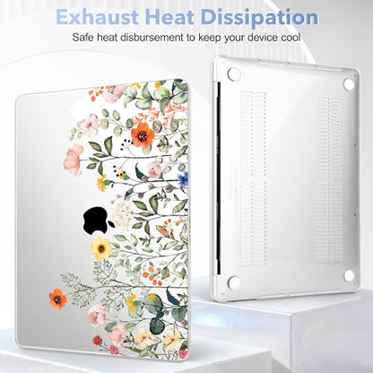May Chen Case for MacBook Pro 13 inch M2 2023,2022,2021,2020 A2338 M1 A2251 A2289, Plastic Hard Shell Cover for MacBook Pro 13" with Touch Bar Fits Touch ID, Spring Flowers - color: Spring flowers