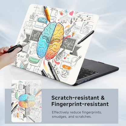 Funut Compatible with MacBook Air 13 inch Case 2022 2021 2020 2019 2018 A2337 M1 A2179 A1932 Touch ID,MacBook Air M1 Case Protective Plastic Hard Shell Case + Keyboard Cover,11Cartoon Brain - color: Cartoon Brain, size: Mac Air 13" 2018-2022(A1932/A2179/A