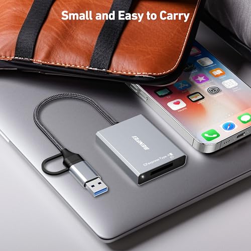 BENFEI CFexpress Type A Card Reader with USB 3.2 (Gen 2) 10Gbps, USB-C&USB-A 2-in-1 Type A CFexpress Adapter, Compatible with Windows/Mac/Linux/Android - size: CF type-A